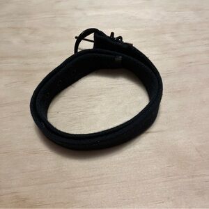 Black Woven Fabric Belt Black Oval Buckle Adjustable Minimalist Belt